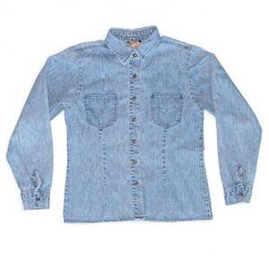 Telluride Clothing Co. Vintage Denim Jean Long Sleeve Button Down Shirt Size 10